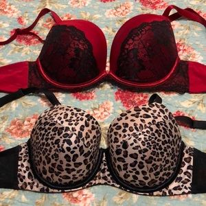 Cacique leopard/black and red/black Bra